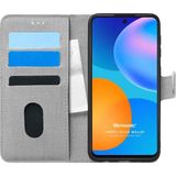 Microsonic Huawei P Smart 2021 Fabric Book Wallet Gri Cep Telefonu Kılıfı
