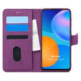 Microsonic Huawei P Smart 2021 için Kılıf Fabric Book Wallet Mor [P Smart 2021 ile Uyumlu Kılıf - Mor]