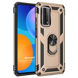 Microsonic Huawei P Smart 2021 için Kılıf Military Ring Holder Gold [P Smart 2021 ile Uyumlu Kılıf - Gold]