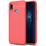 Microsonic Huawei P20 Lite Deri Dokulu Silikon Kırmızı Kılıf