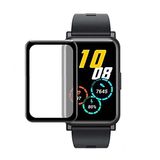 Microsonic Huawei Watch Fit Tam Kaplayan Temperli Cam Full Ekran Koruyucu Siyah [Watch Fit ile Uyumlu Ekran Koruyucu]