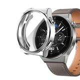 Microsonic Huawei Watch GT 3 Pro 46mm Titanyum için Kılıf 360 Full Round Soft Silicone Gümüş [Watch GT3 Pro 46mm Titanyum ile Uyumlu Kılıf - Gümüş]