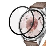 Microsonic Huawei Watch GT 6 46mm Tam Kaplayan Temperli Cam Full Ekran Koruyucu Siyah [Watch GT 6 46mm ile Uyumlu Ekran Koruyucu - Siyah]