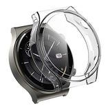 Microsonic Huawei Watch GT2 Pro için Kılıf 360 Full Round Soft Silicone Şeffaf [Watch GT2 Pro ile Uyumlu Kılıf - Şeffaf]