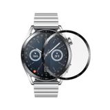Microsonic Huawei Watch GT3 46mm Tam Kaplayan Temperli Cam Full Ekran Koruyucu Siyah [Watch GT3 46mm ile Uyumlu Ekran Koruyucu]