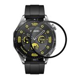 Microsonic Huawei Watch GT4 46mm Tam Kaplayan Temperli Cam Full Ekran Koruyucu Siyah [Watch GT4 46mm ile Uyumlu Ekran Koruyucu - Siyah]