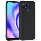 Microsonic Matte Silicone Oppo A15 için Kılıf Siyah [A15 ile Uyumlu Kılıf - Siyah]