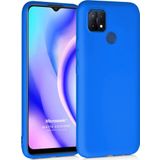 Microsonic Matte Silicone Oppo A15 Mavi Cep Telefonu Kılıfı