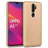 Microsonic Matte Silicone Oppo A5 2020 Gold Cep Telefonu Kılıfı