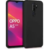 Microsonic Matte Silicone Oppo A5 2020 Siyah Cep Telefonu Kılıfı