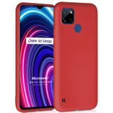 Microsonic Matte Silicone Realme C25Y için Kılıf Kırmızı [Realme C25Y ile Uyumlu Kılıf - Kırmızı]