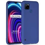 Microsonic Matte Silicone Realme C25Y için Kılıf Lacivert [Realme C25Y ile Uyumlu Kılıf - Lacivert]