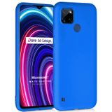 Microsonic Matte Silicone Realme C25Y için Kılıf Mavi [Realme C25Y ile Uyumlu Kılıf - Mavi]