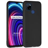 Microsonic Matte Silicone Realme C25Y için Kılıf Siyah [Realme C25Y ile Uyumlu Kılıf - Siyah]