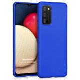 Microsonic Matte Silicone Samsung Galaxy A02s için Kılıf Mavi [Galaxy A02s ile Uyumlu Kılıf - Mavi]