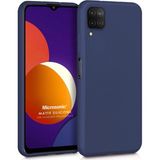 Microsonic Matte Silicone Samsung Galaxy M12 Lacivert Cep Telefonu Kılıfı