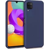 Microsonic Matte Silicone Samsung Galaxy M22 Lacivert Cep Telefonu Kılıfı