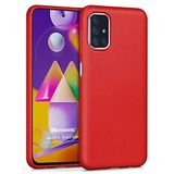 Microsonic Matte Silicone Samsung Galaxy M31s için Kılıf Kırmızı [Galaxy M31s ile Uyumlu Kılıf - Kırmızı]