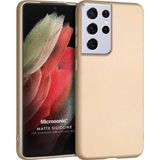 Microsonic Matte Silicone Samsung Galaxy S21 Ultra Gold Cep Telefonu Kılıfı