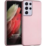 Microsonic Matte Silicone Samsung Galaxy S21 Ultra Rose Gold Cep Telefonu Kılıfı