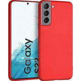 Microsonic Matte Silicone Samsung Galaxy S22 Kırmızı Cep Telefonu Kılıfı