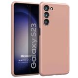 Microsonic Matte Silicone Samsung Galaxy S23 Rose Gold Cep Telefonu Kılıfı
