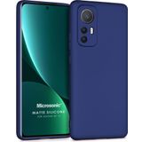 Microsonic Matte Silicone Xiaomi Mi 12 Lacivert Cep Telefonu Kılıfı