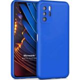 Microsonic Matte Silicone Xiaomi Poco X3 GT Mavi Cep Telefonu Kılıfı