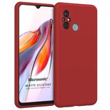 Microsonic Matte Silicone Xiaomi Redmi 12C Kırmızı Cep Telefonu Kılıfı
