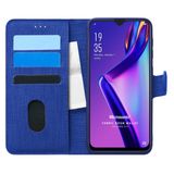 Microsonic Oppo A12 Fabric Book Wallet Lacivert Cep Telefonu Kılıfı