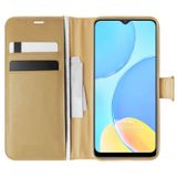 Microsonic Oppo A15s için Kılıf Delux Leather Wallet Gold [A15s ile Uyumlu Kılıf - Gold]