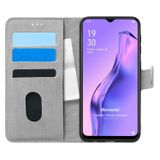 Microsonic Oppo A31 için Kılıf Fabric Book Wallet Gri [A31 ile Uyumlu Kılıf - Gri]