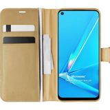 Microsonic Oppo A52 Delux Leather Wallet Gold Cep Telefonu Kılıfı