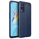 Microsonic Oppo A54 4G Deri Dokulu Silikon Lacivert Cep Telefonu Kılıfı