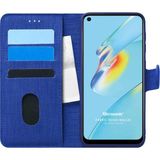 Microsonic Oppo A54 4G Fabric Book Wallet Lacivert Cep Telefonu Kılıfı
