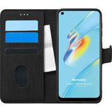 Microsonic Oppo A54 4G Fabric Book Wallet Siyah Cep Telefonu Kılıfı