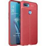 Microsonic Oppo A5S Deri Dokulu Silikon Kırmızı Kılıf