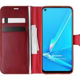Microsonic Oppo A72 Delux Leather Wallet Kırmızı Cep Telefonu Kılıfı