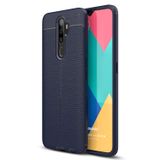 Microsonic Oppo A9 2020 için Kılıf Deri Dokulu Silikon Lacivert [A9 2020 ile Uyumlu Kılıf - Lacivert]