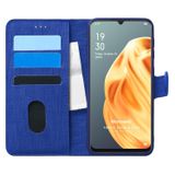 Microsonic Oppo A91 Fabric Book Wallet Lacivert Cep Telefonu Kılıfı