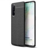 Microsonic Oppo Reno 3 Pro için Kılıf Deri Dokulu Silikon Siyah [Reno 3 Pro ile Uyumlu Kılıf - Siyah]