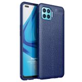 Microsonic Oppo Reno 4 Lite Deri Dokulu Silikon Lacivert Cep Telefonu Kılıfı