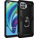 Microsonic Oppo Reno 4 Lite Military Ring Holder Siyah Cep Telefonu Kılıfı