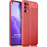 Microsonic Oppo Reno 5 5G Deri Dokulu Silikon Kırmızı Kılıf
