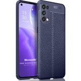 Microsonic Oppo Reno 5 5G Deri Dokulu Silikon Lacivert Kılıf