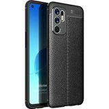 Microsonic Oppo Reno 6 4G Deri Dokulu Silikon Siyah Kılıf