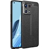 Microsonic Oppo Reno 7 4G Deri Dokulu Silikon Siyah Kılıf