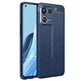Microsonic Oppo Reno 7 4G için Kılıf Deri Dokulu Silikon Lacivert [Reno 7 4G ile Uyumlu Kılıf - Lacivert]