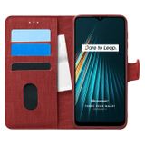 Microsonic Realme 5i için Kılıf Fabric Book Wallet Kırmızı [Realme 5i ile Uyumlu Kılıf - Kırmızı]