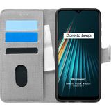 Microsonic Realme 6I Fabric Book Wallet Gri Kılıf